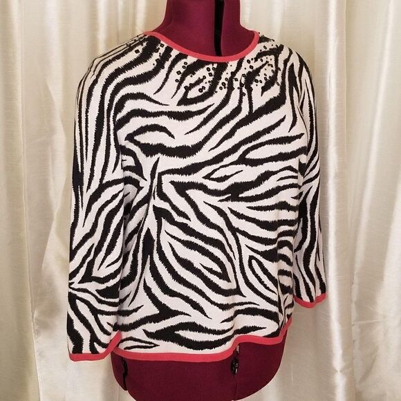 Alfred Dunner Zebra Pattern Top (Size L) - Picture 6 of 6